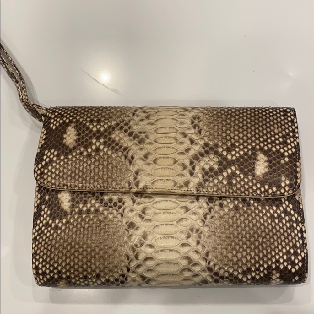 Eileen Kramer python skin clutch